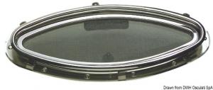 Oblò Bomar inox ellittico 460 x 200 mm